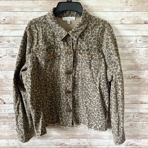 Jack & Avery Leopard Denim Jacket